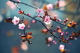 Wallpaper mural of blooming cherry blossoms | pink petals are delicate and lovely - Carving wallpaper
