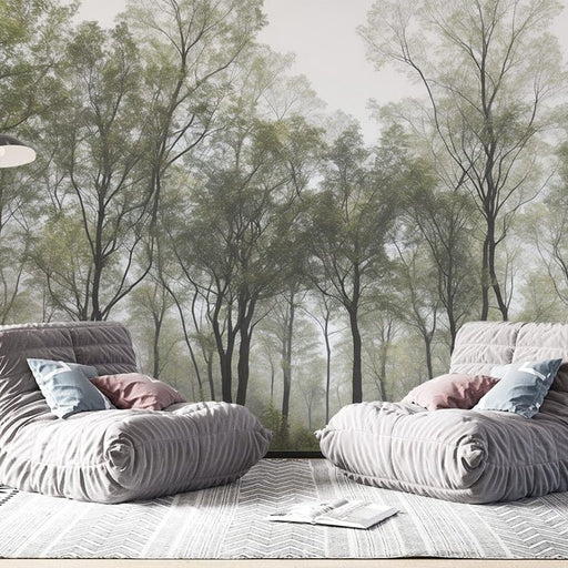 Wallpaper Tree | Forest Green Leaves - Carving wallpaper