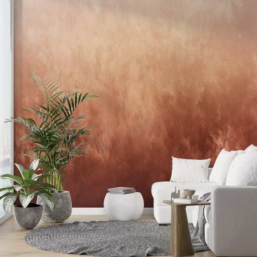 Warm toned gradient wallpaper mural | Misty artistic style - Carving wallpaper