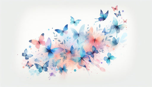 Watercolor Butterfly Wallpaper Mural | Dreamy Flowers - Carving wallpaper