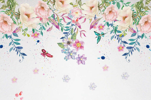 Watercolor Flower Bird Wallpaper Living Room Bedroom Natural Healing Decorative Wall