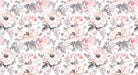 Watercolor Flower Wallpaper Mural | Pink Rose - Carving wallpaper