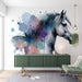 Watercolor Horse Wallpaper Mural | Artistic Abstraction - Carving wallpaper
