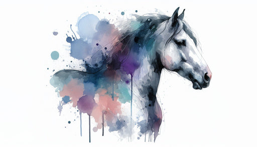 Watercolor Horse Wallpaper Mural | Artistic Abstraction - Carving wallpaper