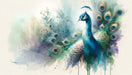 Watercolor Peacock Wallpaper Mural | Peacock Feather Art Colors - Carving wallpaper