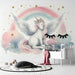 Watercolor unicorn wallpaper featuring a dreamy unicorn mural, perfect for children's room décor.