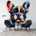 Watercolor Wallpaper Mural | Colorful French Bulldog - Carving wallpaper