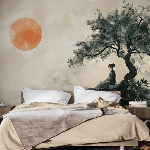 Watercolor wallpaper mural | Want to be in the corner of the tree - Carving wallpaper