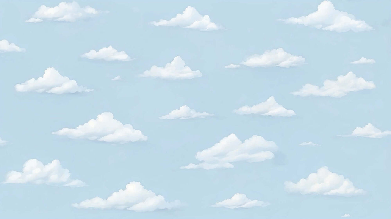 Whale Wallpaper Mural | Full Moon & Pink Clouds Dreamscape - Sky Blue Serenity
