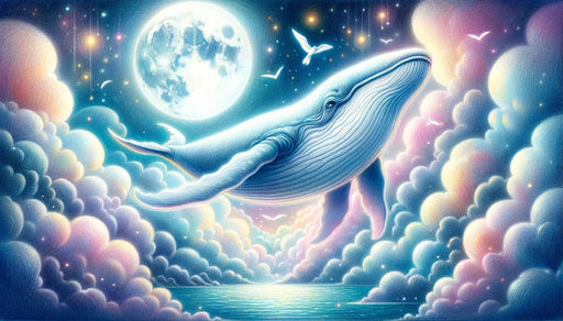 Whale Wallpaper Mural | Starry Sky and Sea of Clouds - Carving wallpaper