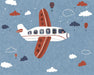 Whimsical Airplane Adventure Wall Mural - Cartoon Aviation Theme for Kids' Room Decor