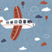 Whimsical Airplane Adventure Wall Mural - Cartoon Aviation Theme for Kids' Room Decor