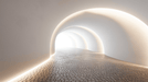 White arched channel wallpaper mural | Light and shadow art - Carving wallpaper