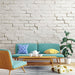 White brick textured wallpaper mural | Nostalgic style - Carving wallpaper