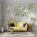 White flower wallpaper mural | Elegant spring painting - Carving wallpaper