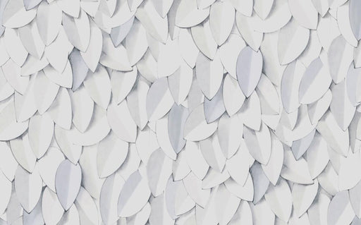 white leaves wallpaper mural | white and white leaves create a simple artistic sense - Carving wallpaper