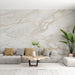 White marble effect wallpaper mural | Brown texture - Carving wallpaper