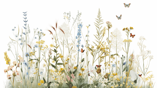 Wildflower Wallpaper: The Flight of Butterflies - Carving wallpaper