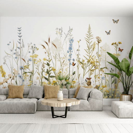 Wildflower Wallpaper: The Flight of Butterflies - Carving wallpaper