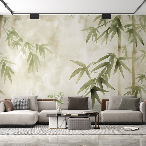 Wind bamboo wallpaper mural | Chinese minimalist wind bamboo scenery - Carving wallpaper