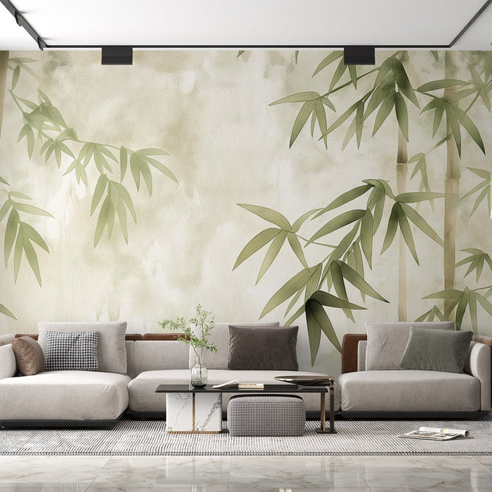 Wind bamboo wallpaper mural | Chinese minimalist wind bamboo scenery - Carving wallpaper