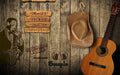 Wooden wallpaper mural | Paired with musical instrument straw hat - Carving wallpaper