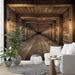 Wooden wallpaper mural | Square wooden tunnel - Carving wallpaper