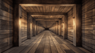 Wooden wallpaper mural | Square wooden tunnel - Carving wallpaper