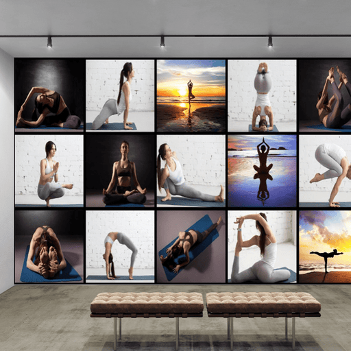 Yoga wallpaper mural| beauty commercial wallpaper - Carving wallpaper