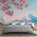Zen Japanese Cherry Blossom Wallpaper Mural | Mount Fuji and Cherry Valley - Carving wallpaper